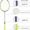 4Pack UltraLightweight Graphite Badminton Rackets HighElasticity Graphite Shaft Frame