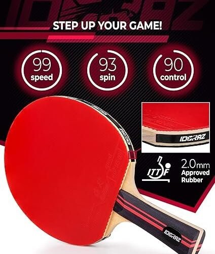 Ping Pong Paddle Professional Racket Table Tennis Racket with Carrying Case