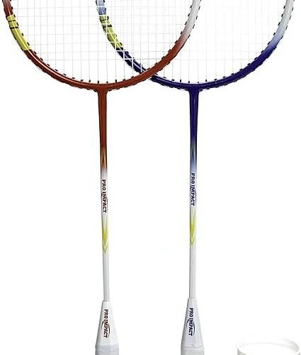 Pro Impact Badminton Racket Set Lightweight Aluminum Head Rackets
