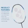 YONEX Muscle Power 22LT Carbon Graphite Strung Badminton Racket with Full Racket Cover BlackBlue for Intermediate Players 83 Grams Maximum String Tension 30lbs